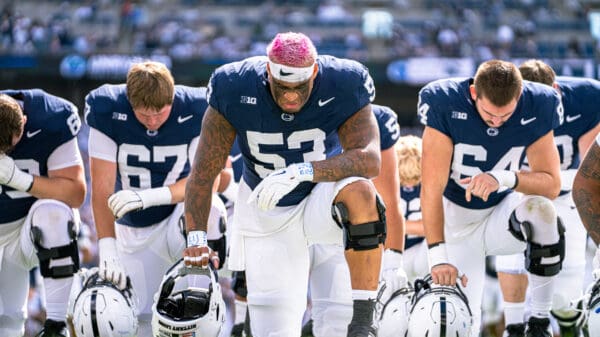Penn State center Nick Dawkins is as ready as anybody for the College Football Playoff. He’s been waiting a long time for it.
