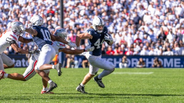 Penn State tight end Tyler Warren (606 yards is by far the team’s leading receiver, with the next closest having more than 200 fewer.