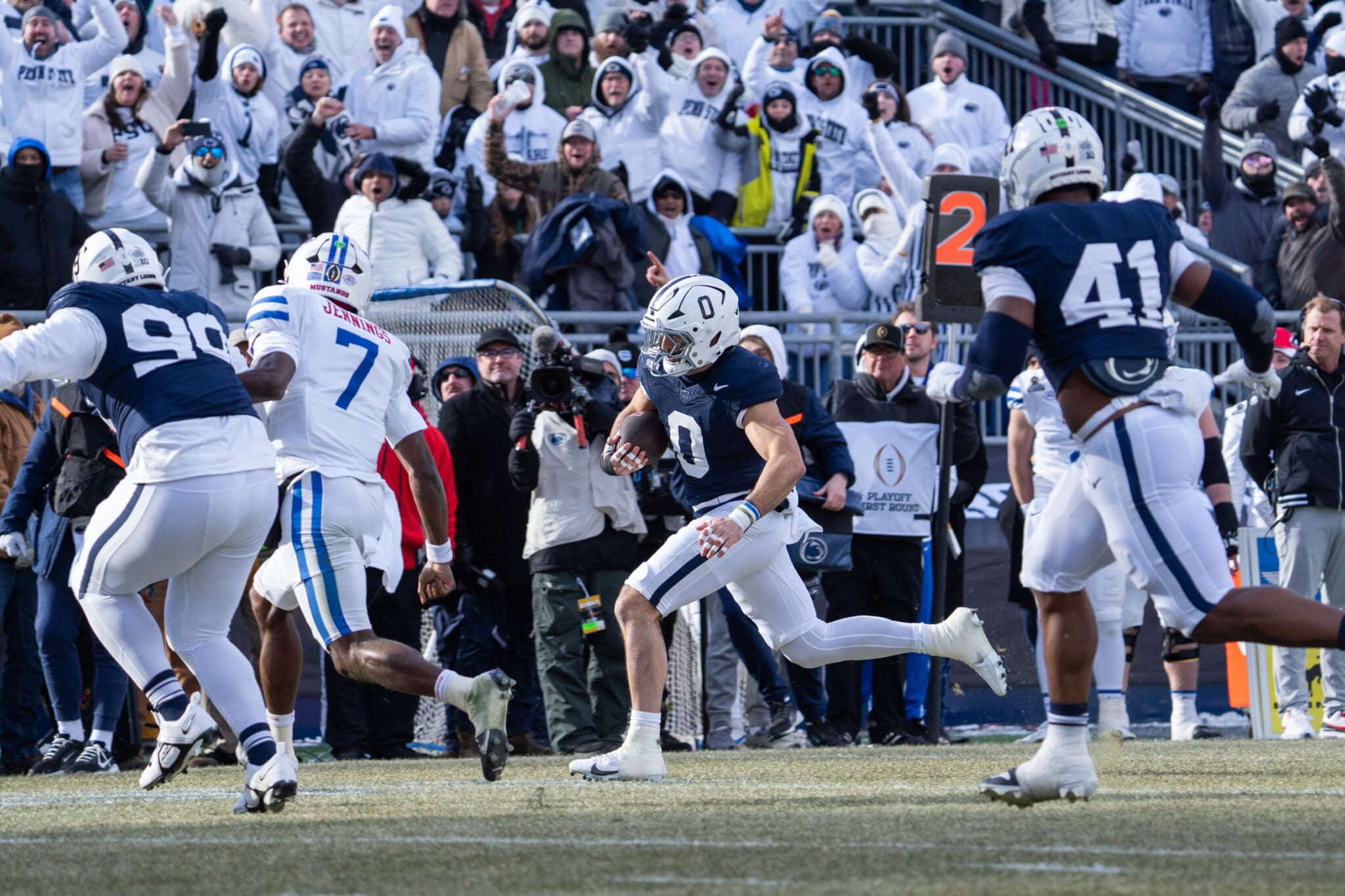 Penn State LB Dom DeLuca’s Playoff pick-6 will go down in history.