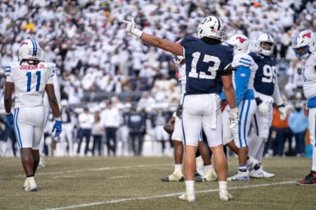Tony Rojas and the Penn State defense smothered SMU in a 38-10 College Football Playoff win Saturday, Dec. 21 at Beaver Stadium.