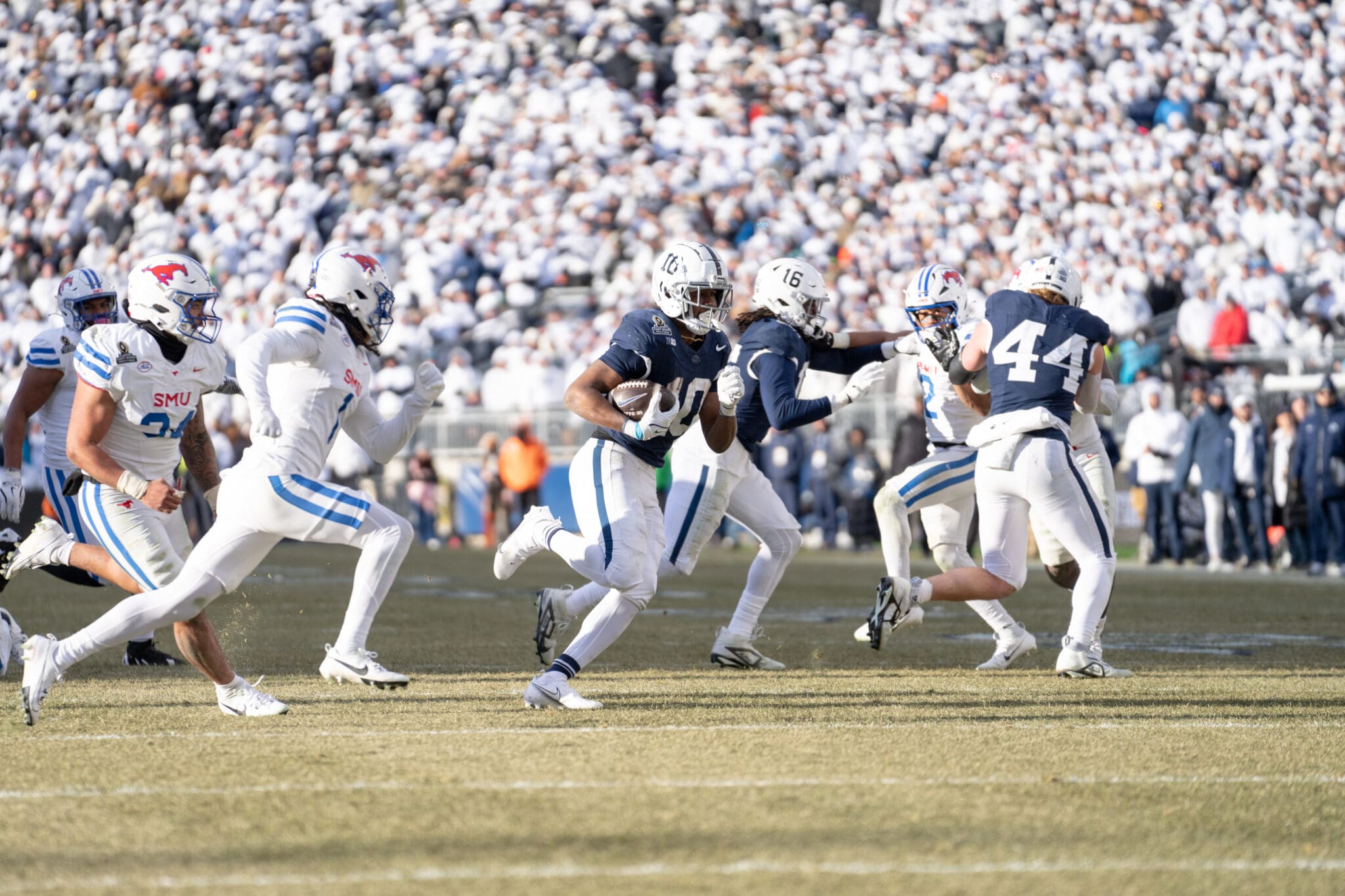 Penn State RB Nick Singleton make it clear who he thinks has the best backfield in the country.