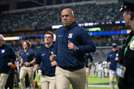 Penn State coach James Franklin fell to 1-15 against top-five teams with a loss to Notre Dame in the Orange Bowl Thursday, Jan. 9, 2025 in Miami.