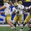 Notre Dame RB Jeremiyah Love is nursing an apparent knee injury.