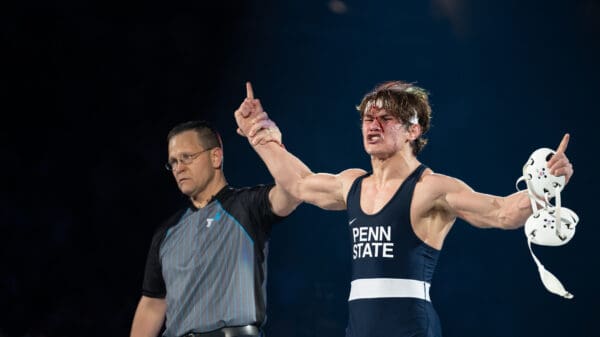 There was blood for Penn State wrestling star Tyler Kasak against Iowa.