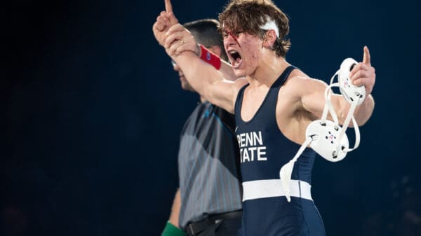 Penn State wrestling star Tyler Kasak was rightfully pumped after beating the No. 1 wrestler in the county.