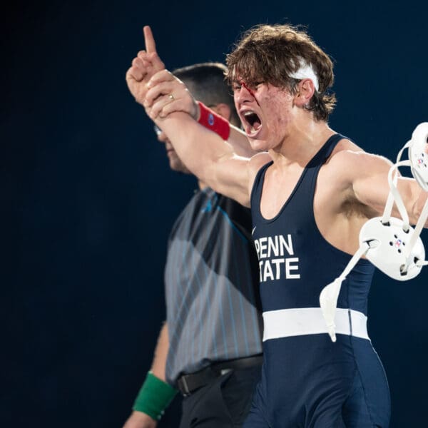 Penn State wrestling star Tyler Kasak was rightfully pumped after beating the No. 1 wrestler in the county.
