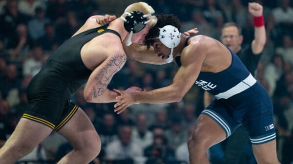 Will Penn State wrestling star Carter Starocci lock up with Iowa’s Angelo Ferrari again?