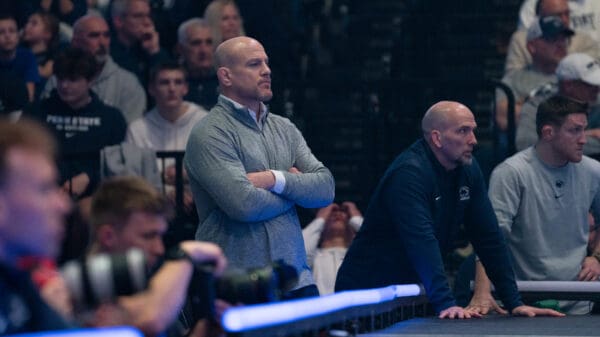 Penn State HC Cael Sanderson and everybody else found out about Bo Bassett’s college selection