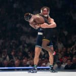 Penn State wrestling star Tyler Kasak dominated Iowa’s Jaroci Temmer toward their end of their match.