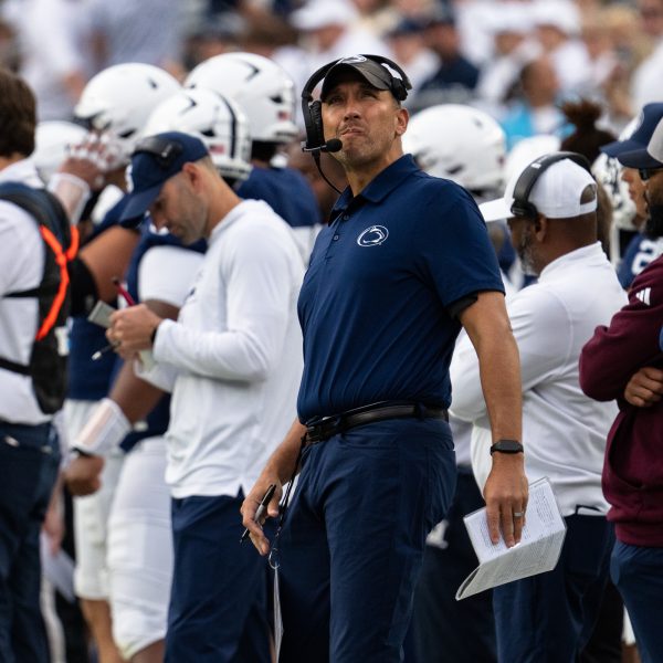Penn State coach Matt Campbell was asked what he would do to talk Penn State fans off the ledge.