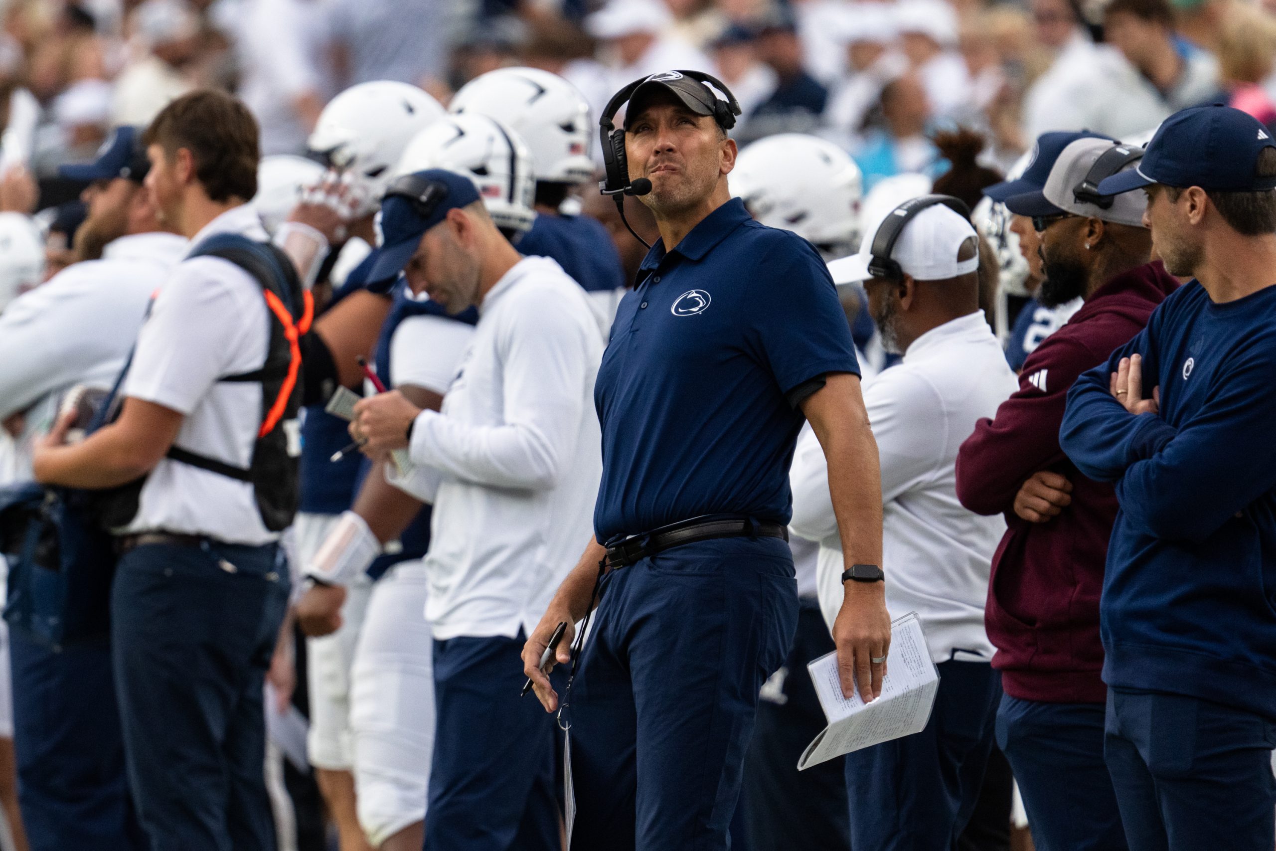 Penn State coach Matt Campbell was asked what he would do to talk Penn State fans off the ledge.