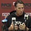 Temple head coach K.C. Keeler speaks with the media before playing Penn State. Image courtesy of Temple Athletics.